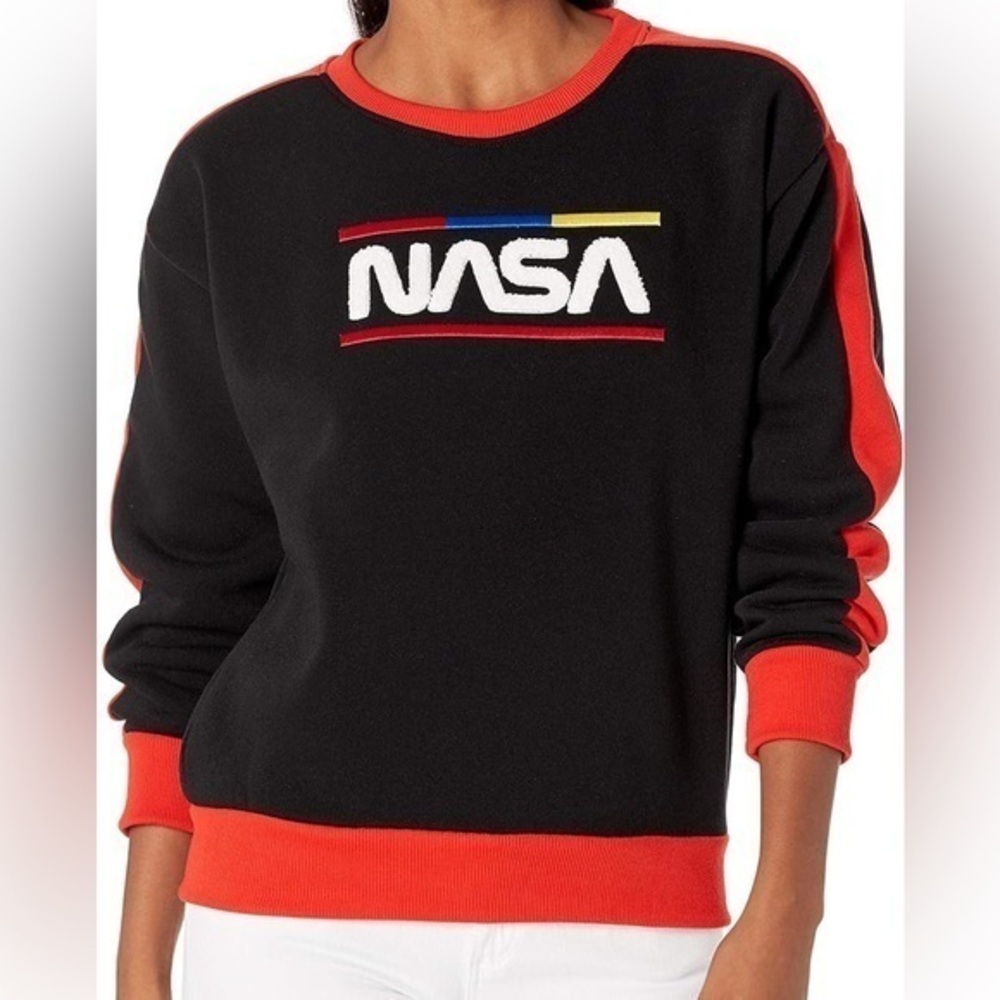 Southpole Junior Nasa Crewneck Black Red Sweatshirt Pullover Size XL